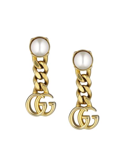 gucci drop pearl earrings|gucci drop earrings uk.